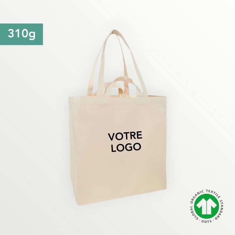 Tote bag Aelia 310g en coton biologique personnalisable