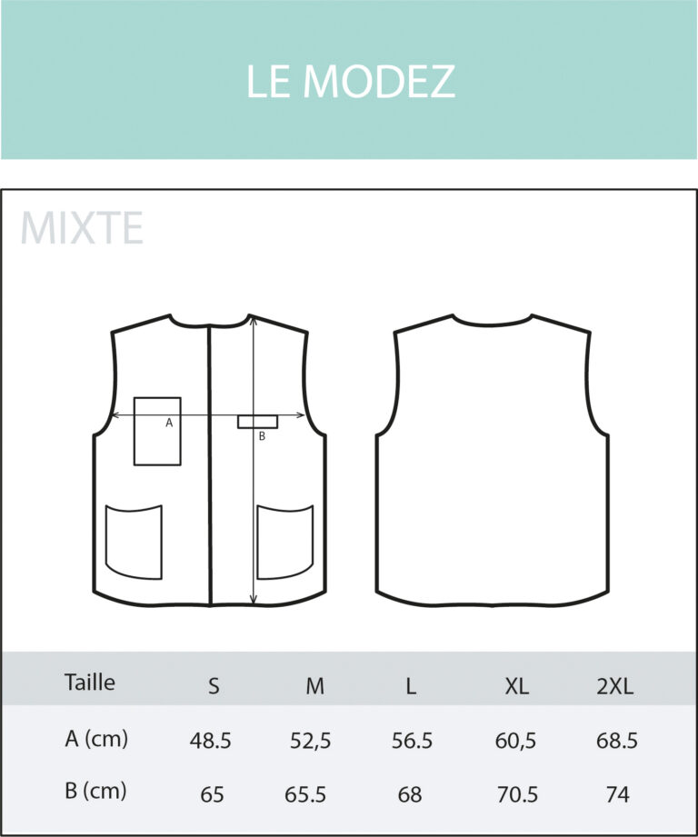 gilet modez_sans manche_fiche technique LMV